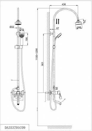 D&amp;K Rhein Paulinus DA1353701C11 Душевая система