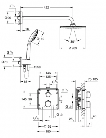 Grohe Grohtherm 34734000 Душевая система
