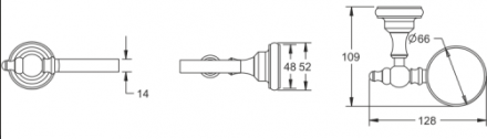 Rose RG1112 Стакан с держателем хром