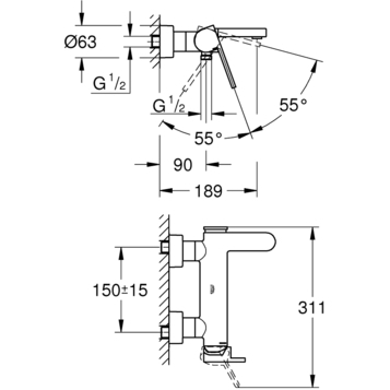 Grohe Plus 33553003 смеситель для ванны