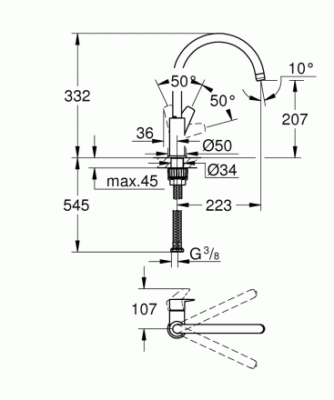 Grohe BauEdge New 31367001 Смеситель для кухни