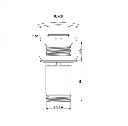 Wonzon &amp; Woghand WW-88SS08-MW Донный клапан для раковины белый матовый
