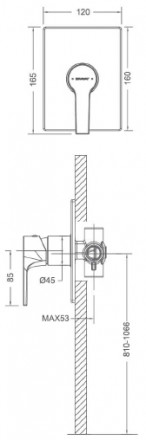 Bravat Prolate PB85179C-A встраиваемый смеситель