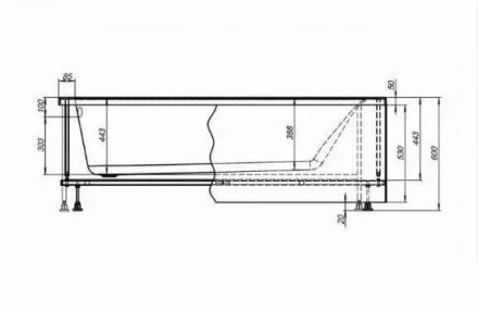 Aquanet Bright 175x70 акриловая ванна с каркасом