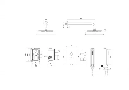 AQUATEK ОБЕРОН AQ1272MB set 3 в 1 душевой комплект