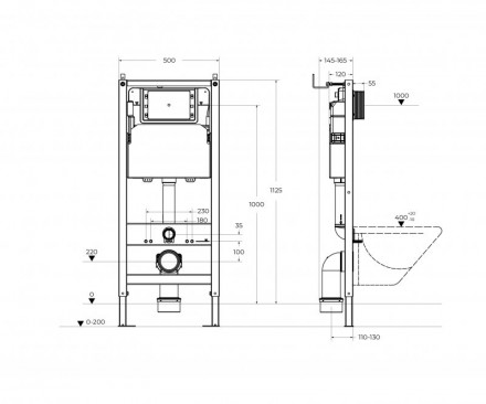 Belbagno BB-101-M-BC инсталляция для подвесного унитаза с кнопкой смыва
