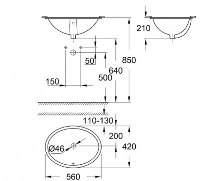 GROHE Bau Ceramic 39423000 раковина