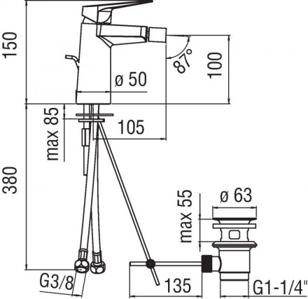 Nobili Sky SY97119-1CR смеситель для биде