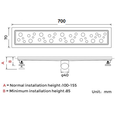 Gappo G87007-2 Душевой трап 70 см