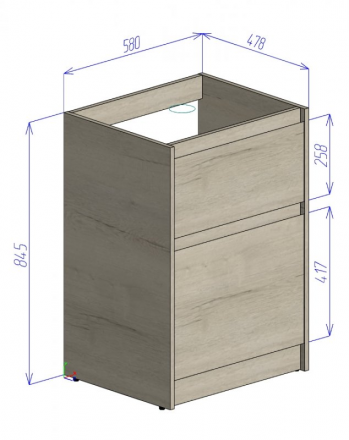 Belbagno KRAFT-LVD-580/1200-2C-PIA-PP Тумба под раковину