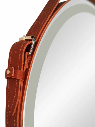 Континент Millenium Brown Led D 500 зеркало на ремне из натуральной кожи коричневого цвета