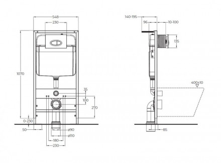 BelBagno Uno set 1 Инсталляция с унитазом