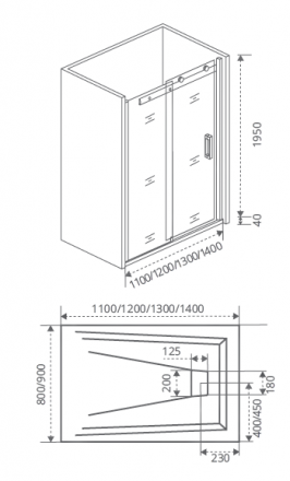 Good Door Galaxy WTW-130-C-CH Душевая дверь