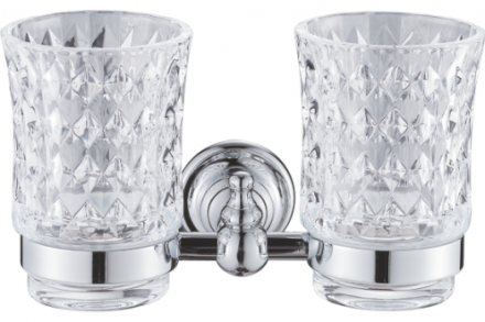 Rose RG1122 Два стакана с держателем хром