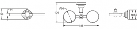 Rose RG1122 Два стакана с держателем хром