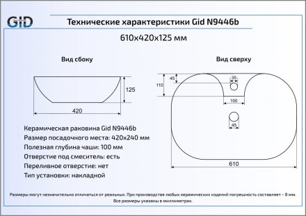 Gid N9446b раковина