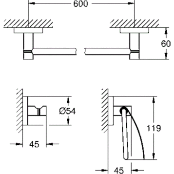 Grohe Essentials 40846001 Комплект аксессуаров 4 в 1 Master Bathroom
