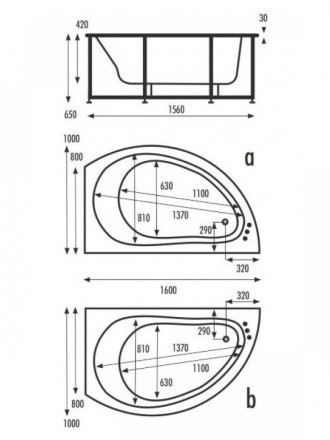 Vagnerplast Corona 160x80 L акриловая ванна