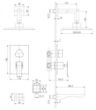 Lemark Contest LM5822CW смеситель для ванны и душа, встраиваемый