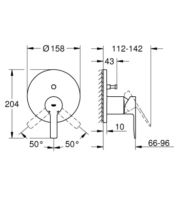 Grohe Lineare 24064001 Смеситель для ванны встаиваемый