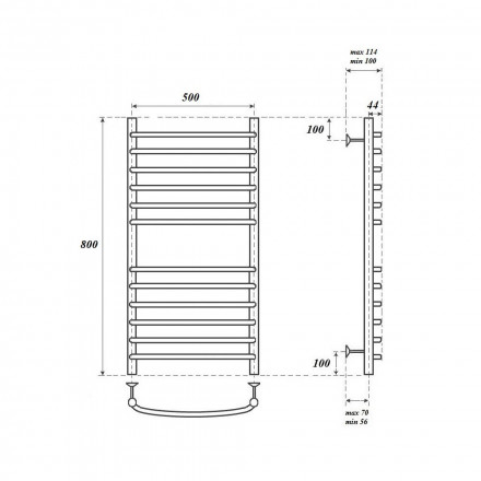 Полотенцесушитель водяной Point PN05158S П12 500x800, хром