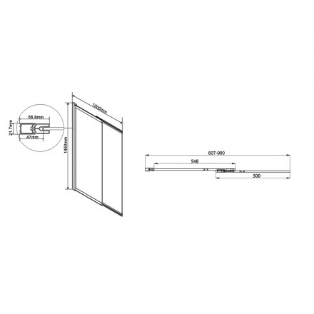 Vincea VSB-1E VSB-1E100CL душевая шторка на ванну
