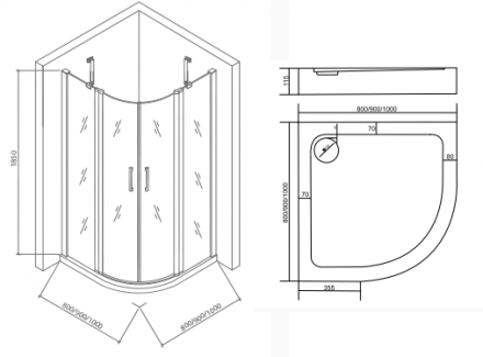 Good Door Pandora R-100-C-CH Душевой угол