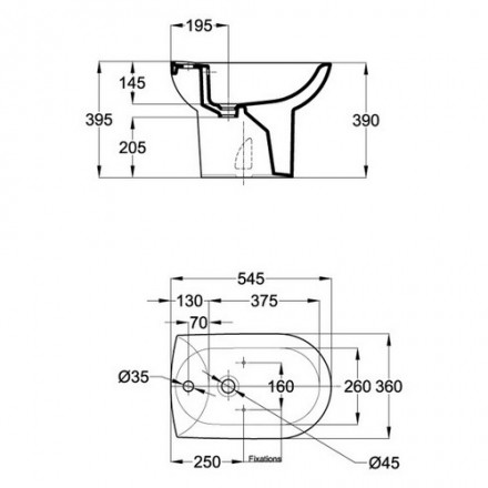 Jacob Delafon Odeon E1093-00 Напольное биде