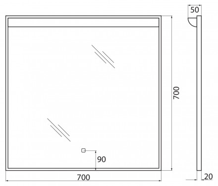 BelBagno SPC-UNO-700-700-TCH Зеркало