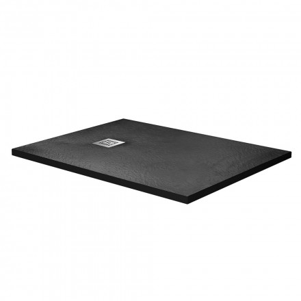 BelBagno UNO TRAY-MR-UNO-AH-120/80-35-NERO-CR душевой поддон из искусственного мрамора в комплекте с