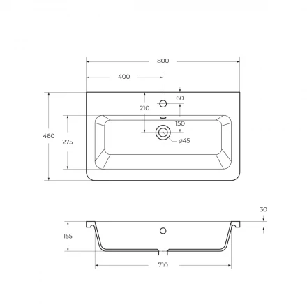 BelBagno VITTORIA-1000-2C-SO-PINO-P тумба с раковиной подвесная