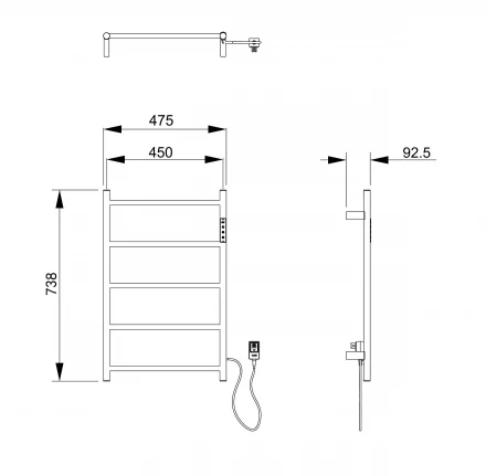 Wonzon &amp; Woghand Bonn WW-AL405-BR Полотенцесушитель электрический брашированный никель