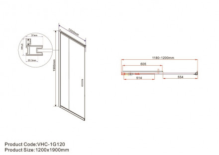 Vincea Garda VSS-1G9012CGB душевой угол 120х90