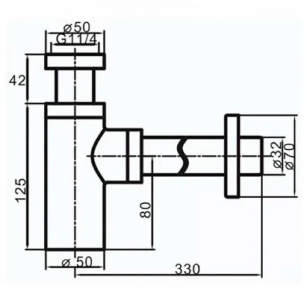Frap F82-9 Сифон для раковины оружейная сталь