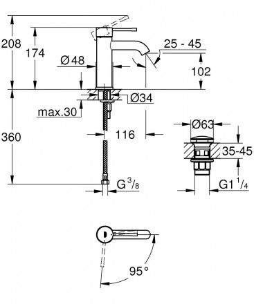GROHE Essence 23797001 смеситель для раковины