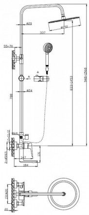 BelBagno ANCONA-VSCM-CRM Душевая стойка для ванны