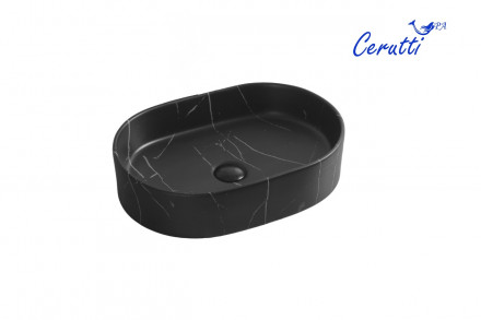 CeruttiSpa CR0055B MMB1 раковина накладная мрамор матовый черный