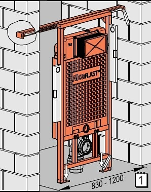 AlcaPlast A102/1200 Jádromodul инсталляция для подвесного унитаза