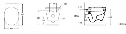 Ideal Standard Connect E822301 Rimless Подвесной унитаз