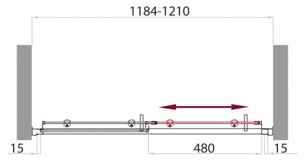 BelBagno UNO-BF-1-120-C-Cr душевая дверь