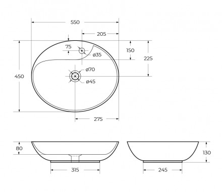 BelBagno BB1370 накладная раковина