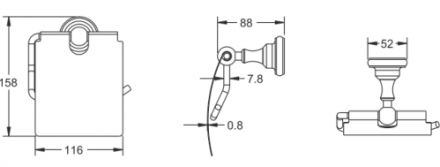 Rose RG1105 Держатель для туалетной бумаги хром