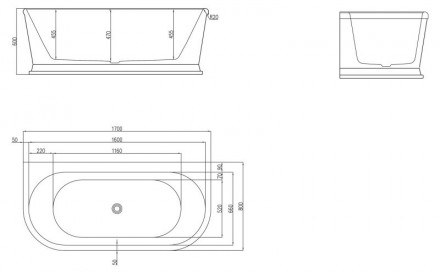 Belbagno BB408-1700-800 акриловая ванна