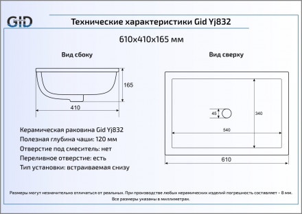 Gid  Yj832 раковина