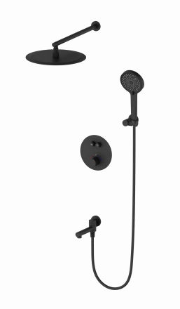 Wonzon &amp; Woghand WW-88929010-MB Душевая система с термостатом встраиваемая черный матовый