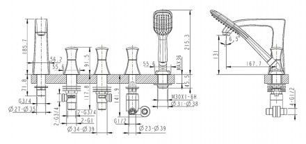 Bravat Whirpool F578112C-RUS смеситель на борт ванны