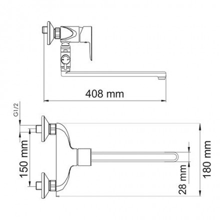 Wasserkraft Leine 3502L Смеситель для ванны с длинным изливом