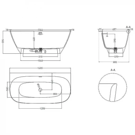 Salini Sofia 102517G Ванна пристенная белый 160x80