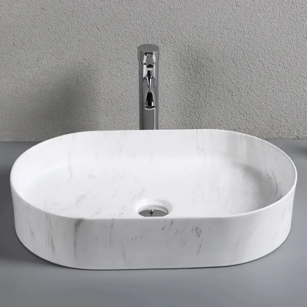 CeruttiSpa CR0055B MMW1 раковина накладная мрамор матовый белый