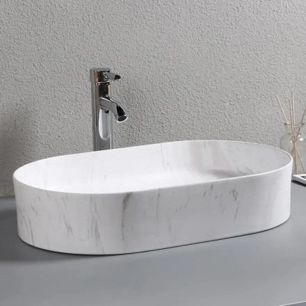 CeruttiSpa CR0055B MMW1 раковина накладная мрамор матовый белый